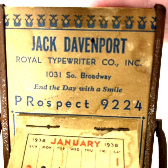 Vintage Advertising Desk Calander & Mirror 1938 - Picture 9 of 14